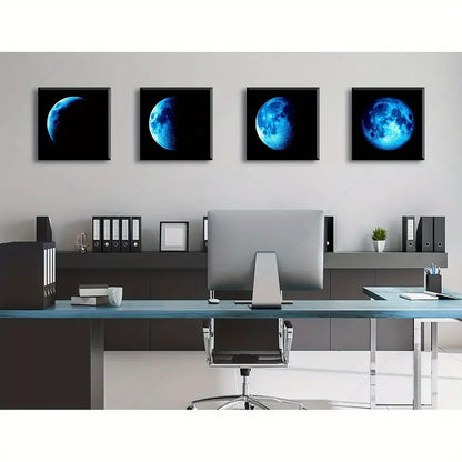 4pcs turtles octopus sea horses whales   Wall Art Canvas Framed