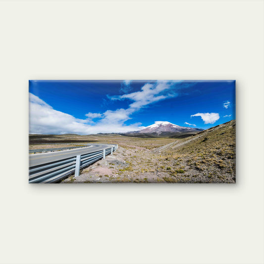 Highway Near Chimborazo Volcano Wall Art Canvas Office Home Room Framed 120x60cm