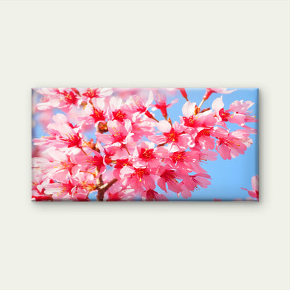 Pink Cherry Blossoms & Sky Wall Art Canvas Office Home Room Framed 120x60cm