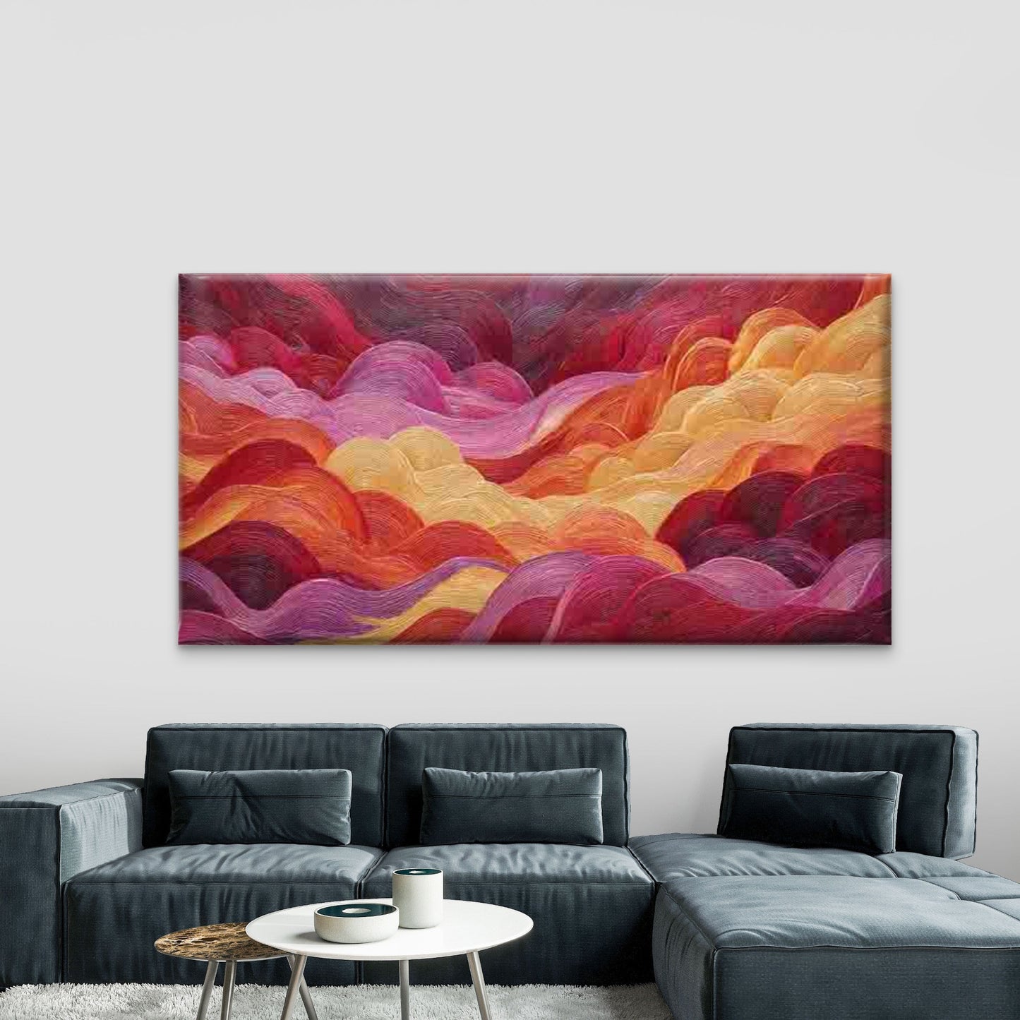 Abstract Multicolor Pinkish Wall Art Canvas Office Home Room Framed 120x60cm