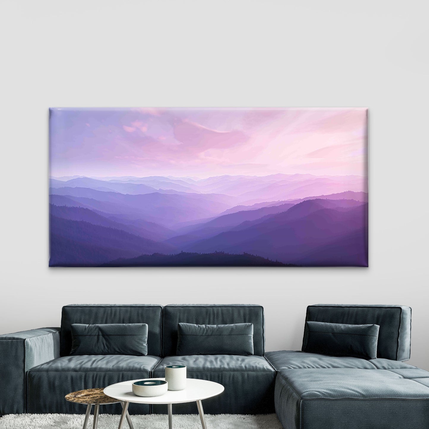 Misty Mountain Valley Wall Art Canvas Office Home Room Framed 120x60cm