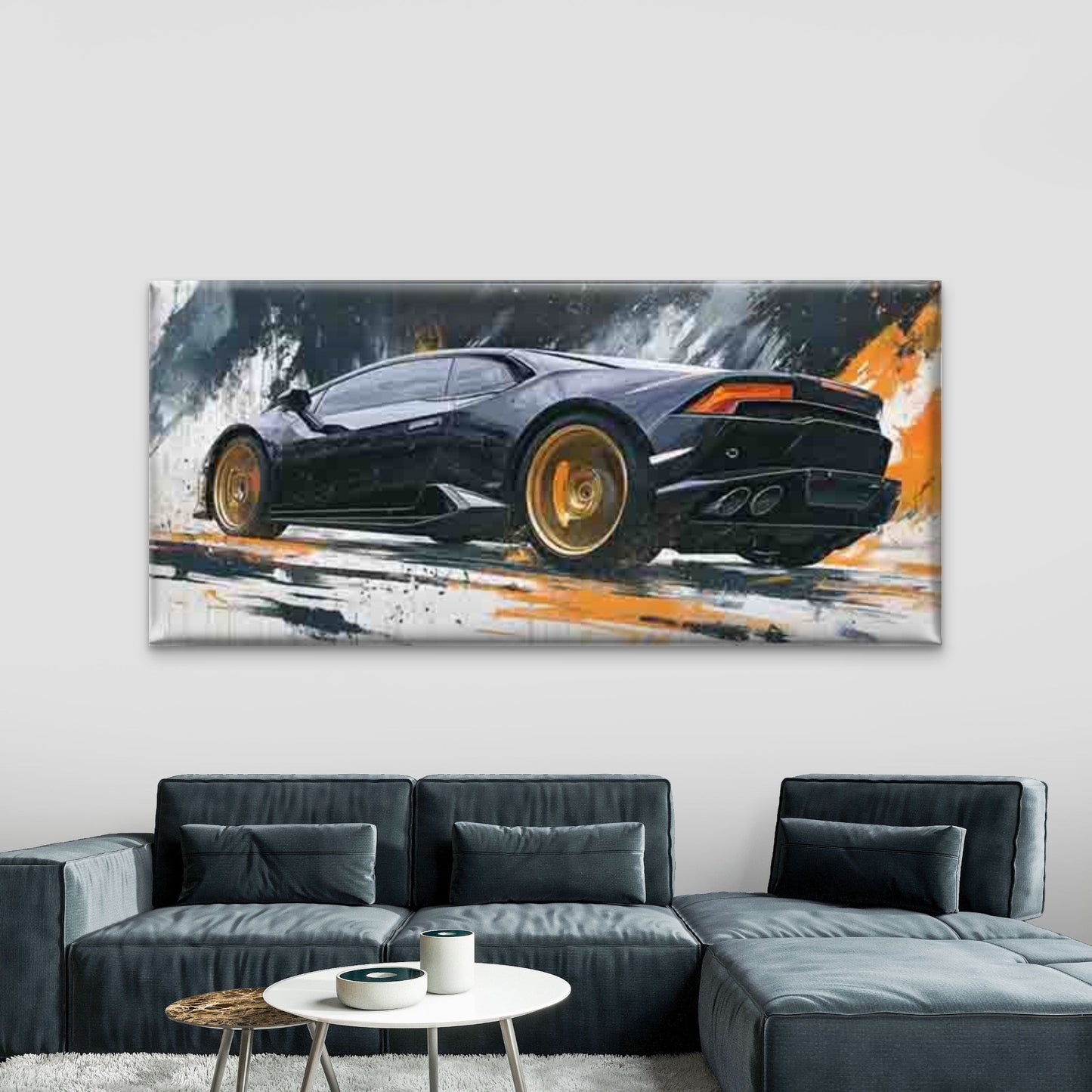 Abstract Racing Car Wall Art Canvas Office Home Room Framed 120x60cm