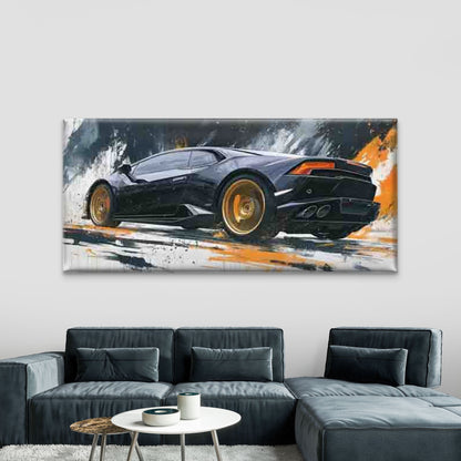 Abstract Racing Car Wall Art Canvas Office Home Room Framed 120x60cm