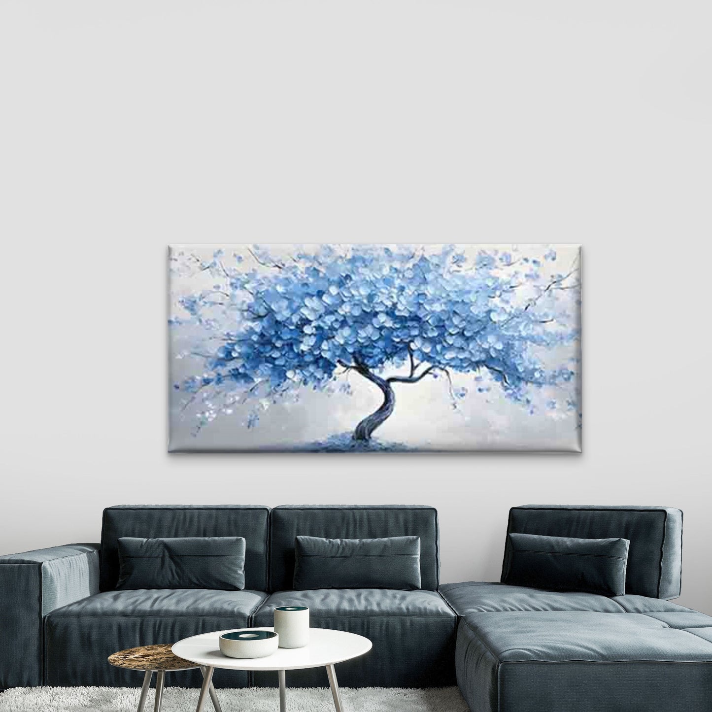Minimalist Abstract Tree Wall Art Canvas Office Home Room Framed 120x60cm - Bella Home Decor