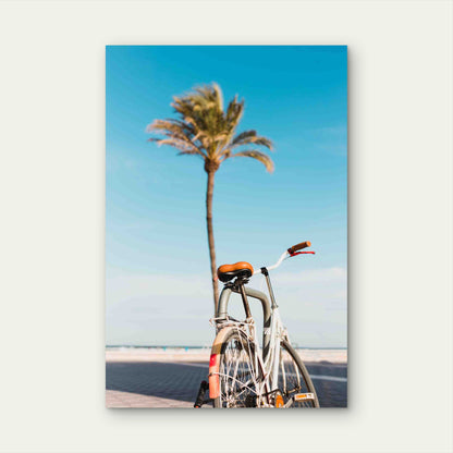 Aesthetic Riding Bike Metal Print Ready to Hang