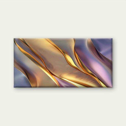 Abstract Purple Gold Decor Wall Art Canvas Office Home Room Framed 120x60cm