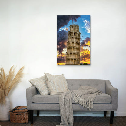 Leaning Tower Of Pisa Italy 40x60cm Metal Print Ready to Hang