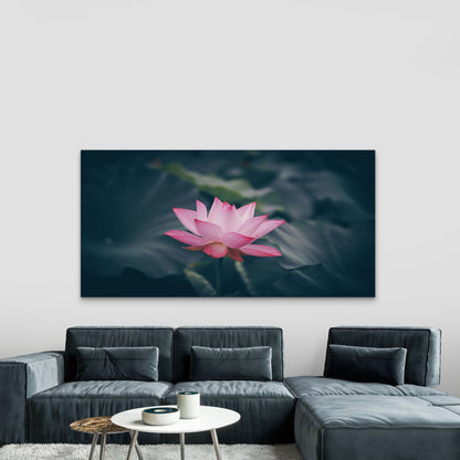 Beautiful Blooming Pink Lotus Wall Art Canvas Office Home Room Framed 120x60cm