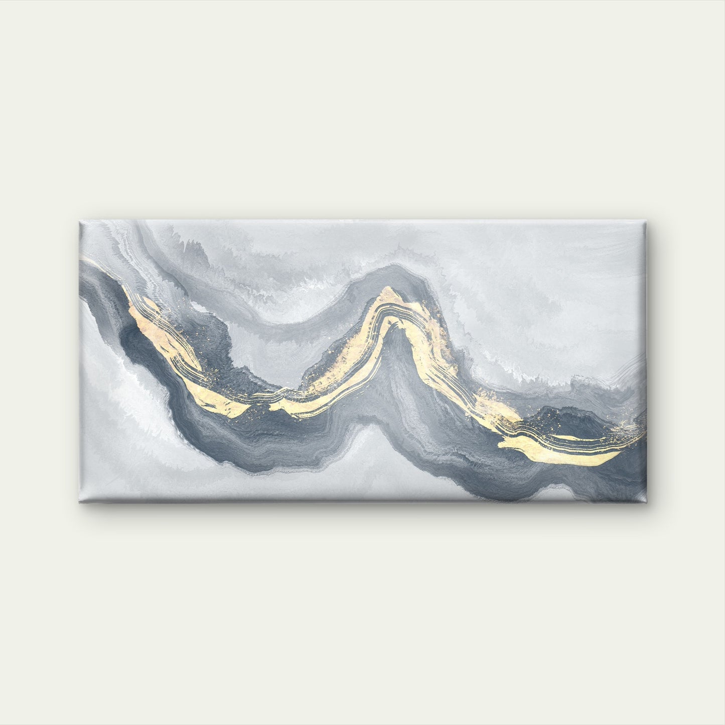Modern Gray White Fluid Ink Swirl Wall Art Canvas Office Home Framed 120x60cm