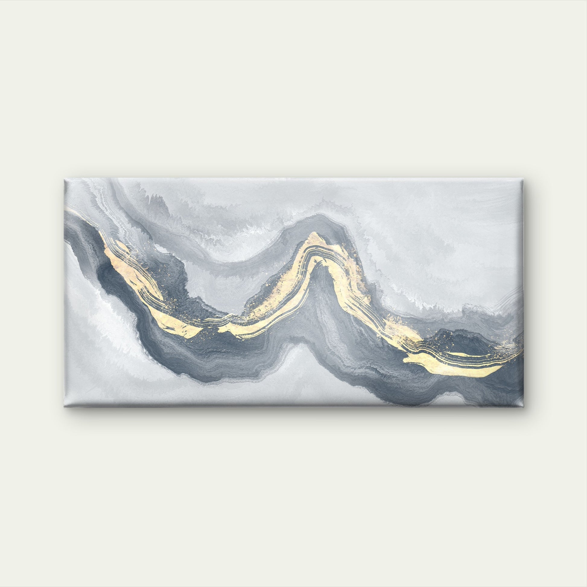 Modern Gray White Fluid Ink Swirl Wall Art Canvas Office Home Framed 120x60cm