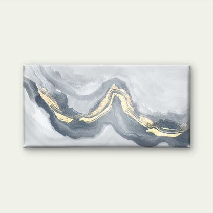 Modern Gray White Fluid Ink Swirl Wall Art Canvas Office Home Framed 120x60cm