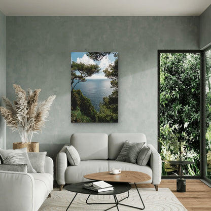Scenic Viewpoint Of Mediterranean Sea From A Cliffside 40x60cm Metal Print Ready to Hang