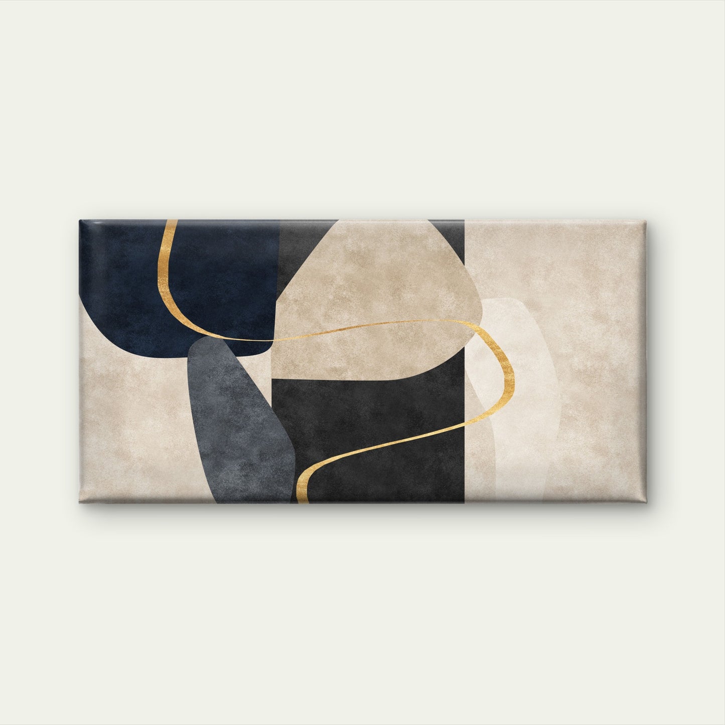 Navy Blue Charcoal Cream Beige Wall Art Canvas Office Home Framed 120x60cm