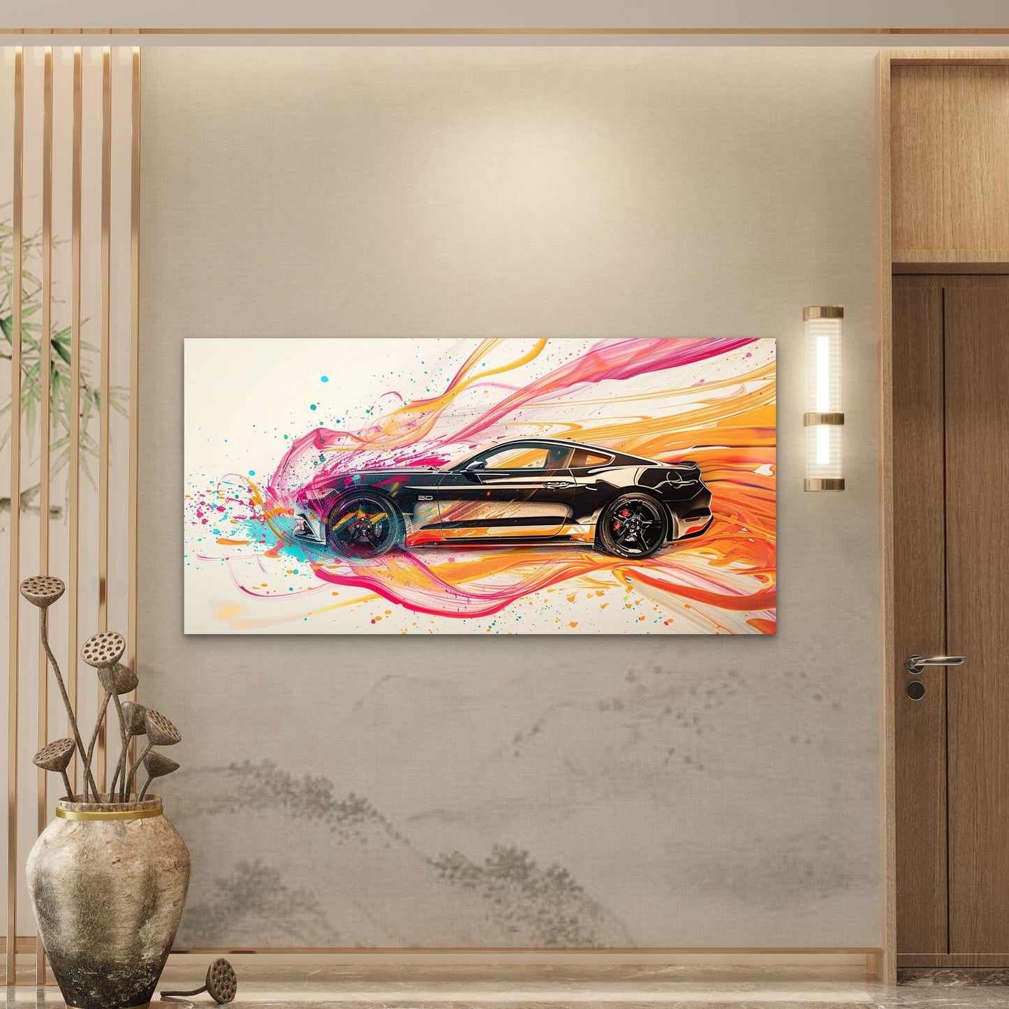 Abstract Mustang Speed Wall Art Canvas Office Home Room Framed 120x60cm