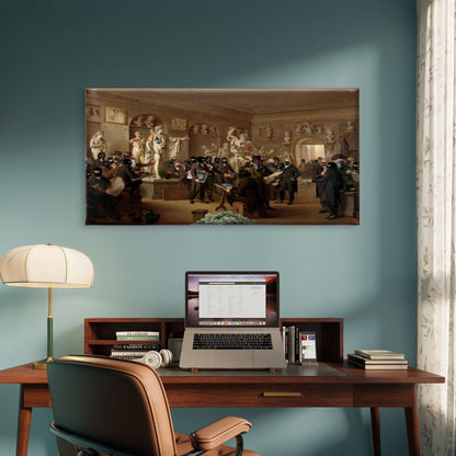 Museum Heist Street Art Wall Art Canvas Office Home Room Framed 120x60cm