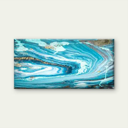 Blue & Golden Marble Wall Art Canvas Office Home Room Framed 120x60cm - Bella Home Decor