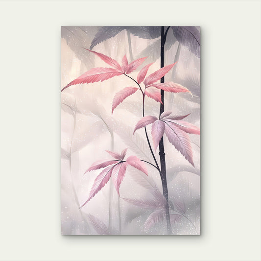 Abstract Watercolor Pink Japanese Maple 40x60cm Metal Print Ready to Hang
