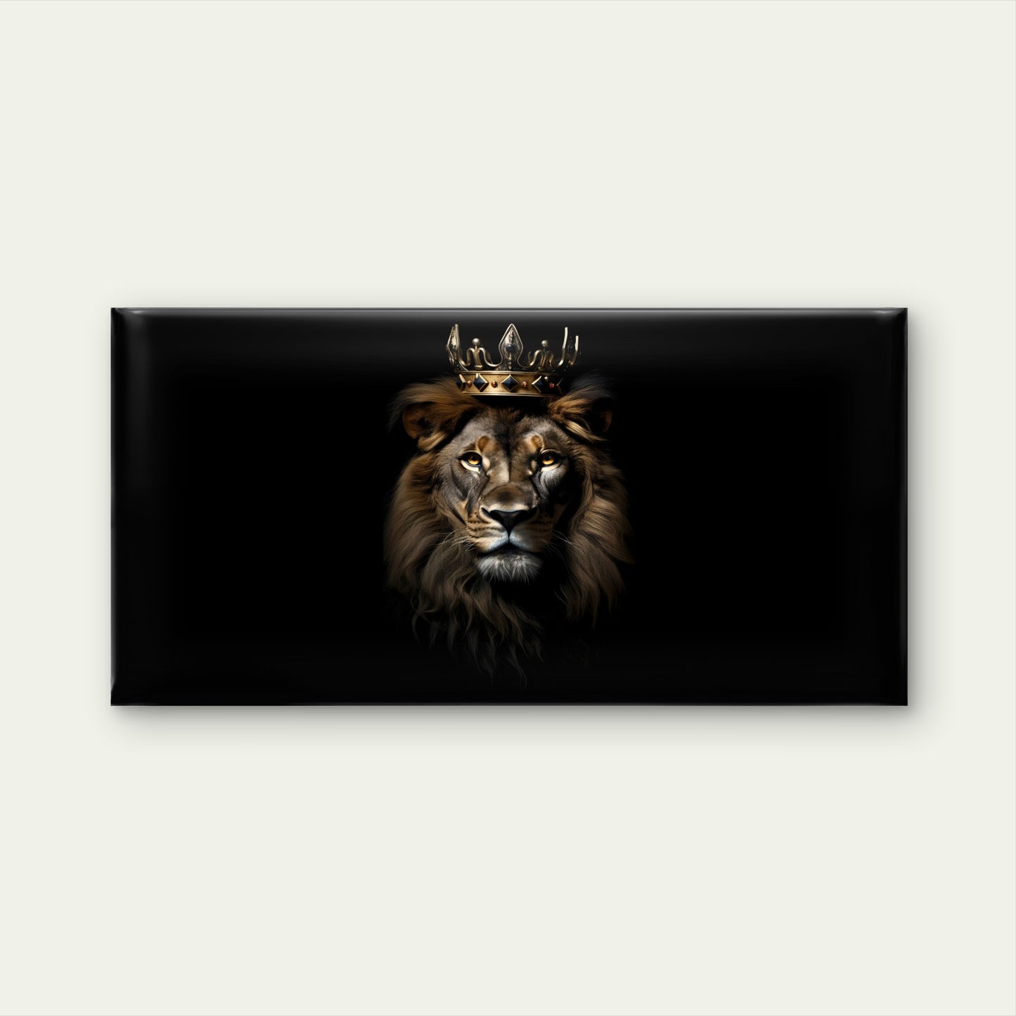 The King Lion with Crown Wall Art Canvas Office Home Room Framed 120x60cm