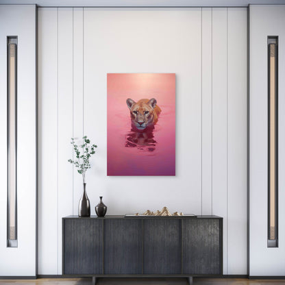 Lioness Head Background Metal Print Ready to Hang