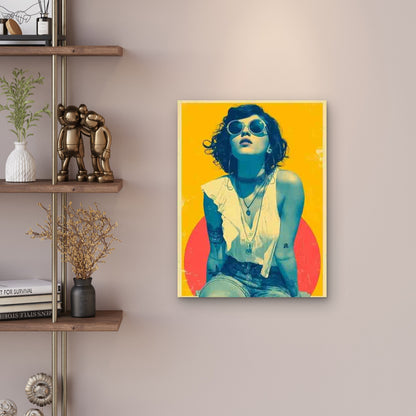 Vintage Stylish Pink Art Metal Print Ready to Hang