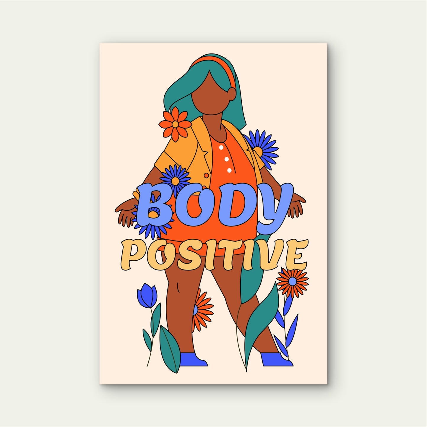 Self Esteem Illustration 40x60cm Metal Print Ready to Hang