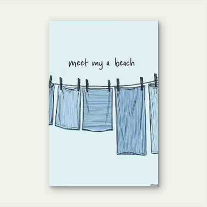 Clothes Drying in The Breeze 60x90cm Metal Print Ready to Hang - Bella Home Decor