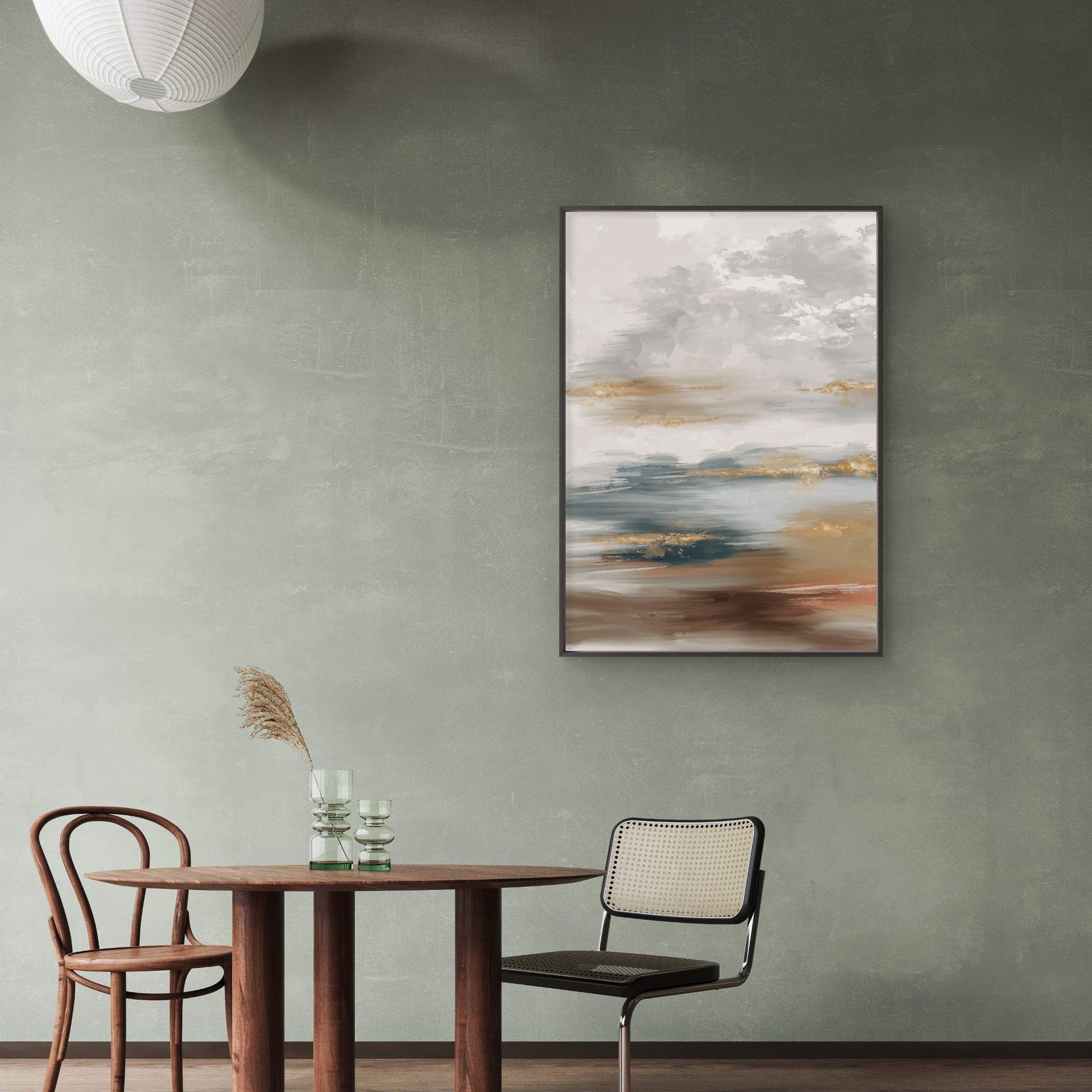 Abstract hand painted landscape Neutral Canvas Print Wall Art Decor 100% Australian Made - Bella Home Decor
