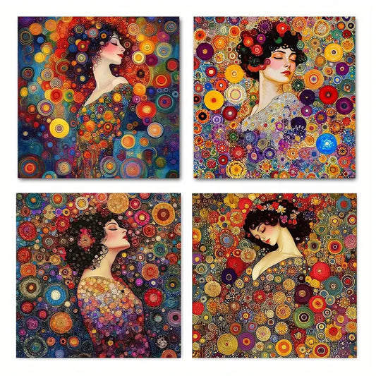 4pcs   Pretty Girl Poster Modern PG  Wall Art Canvas Framed