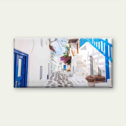 Mykonos Island Mykonos Old Town Wall Art Canvas Office Home Room Framed 120x60cm