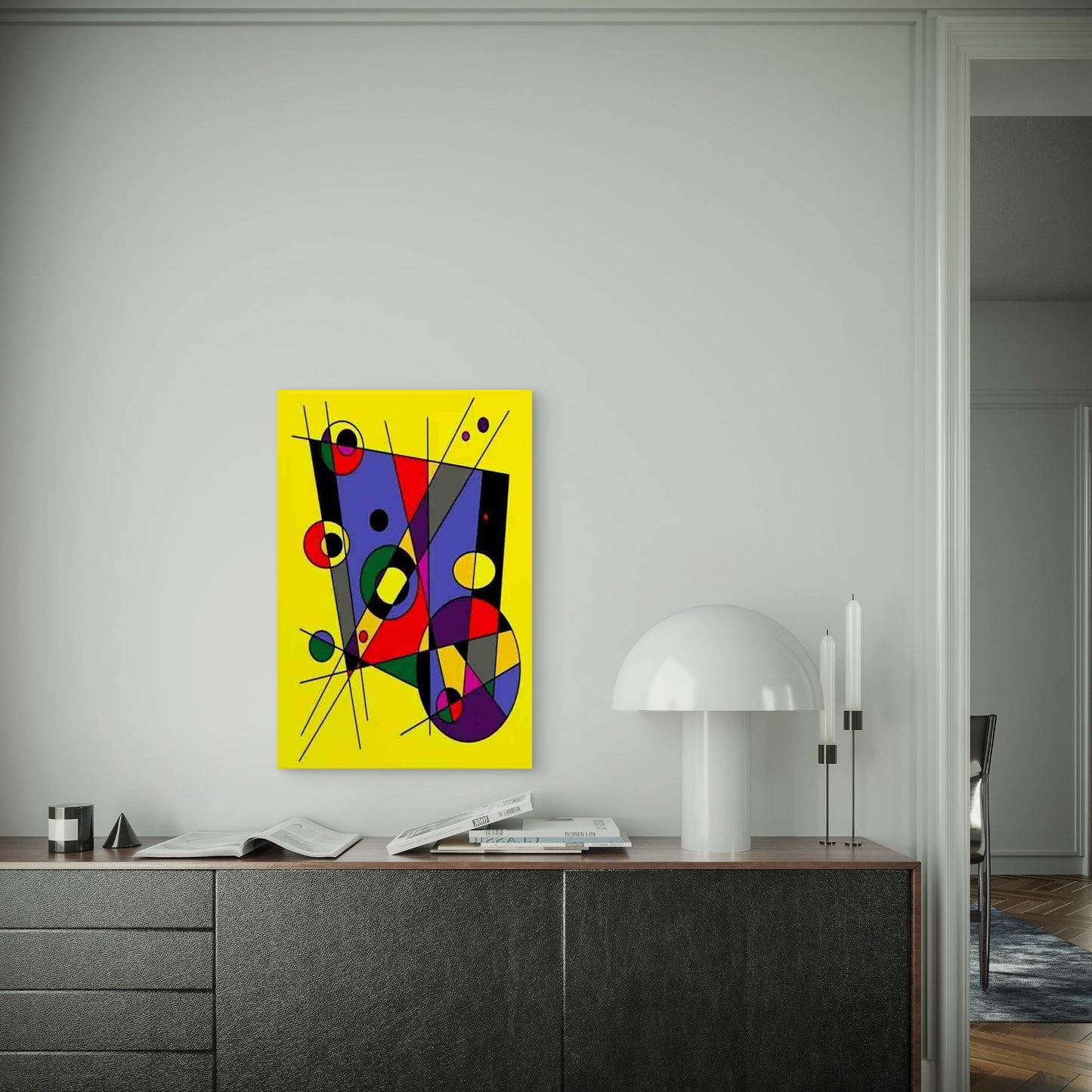 Vibrant Geometric Abstract 60x90cm Metal Print Ready to Hang