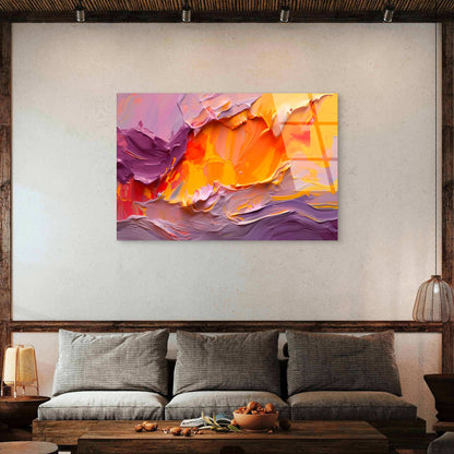Vibrant Purple Orange Abstract Oil Flow   Acrylic Glass Printing Wall Art Australian Made Quality
