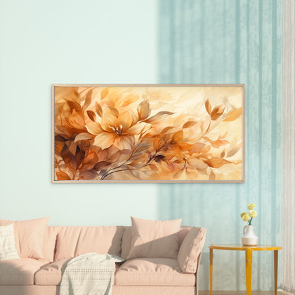 Warm Autumn Floral Display Wall Art Canvas Office Home Room Framed 120x60cm