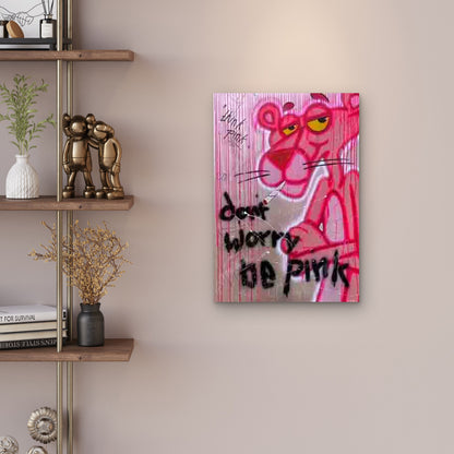 Abstract Street Art Featuring The Pink Panther 60x90cm Metal Print Ready to Hang - Bella Home Decor