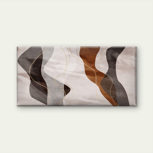 Abstract Brown Wave Geometric Wall Art Canvas Office Home Room Framed 120x60cm