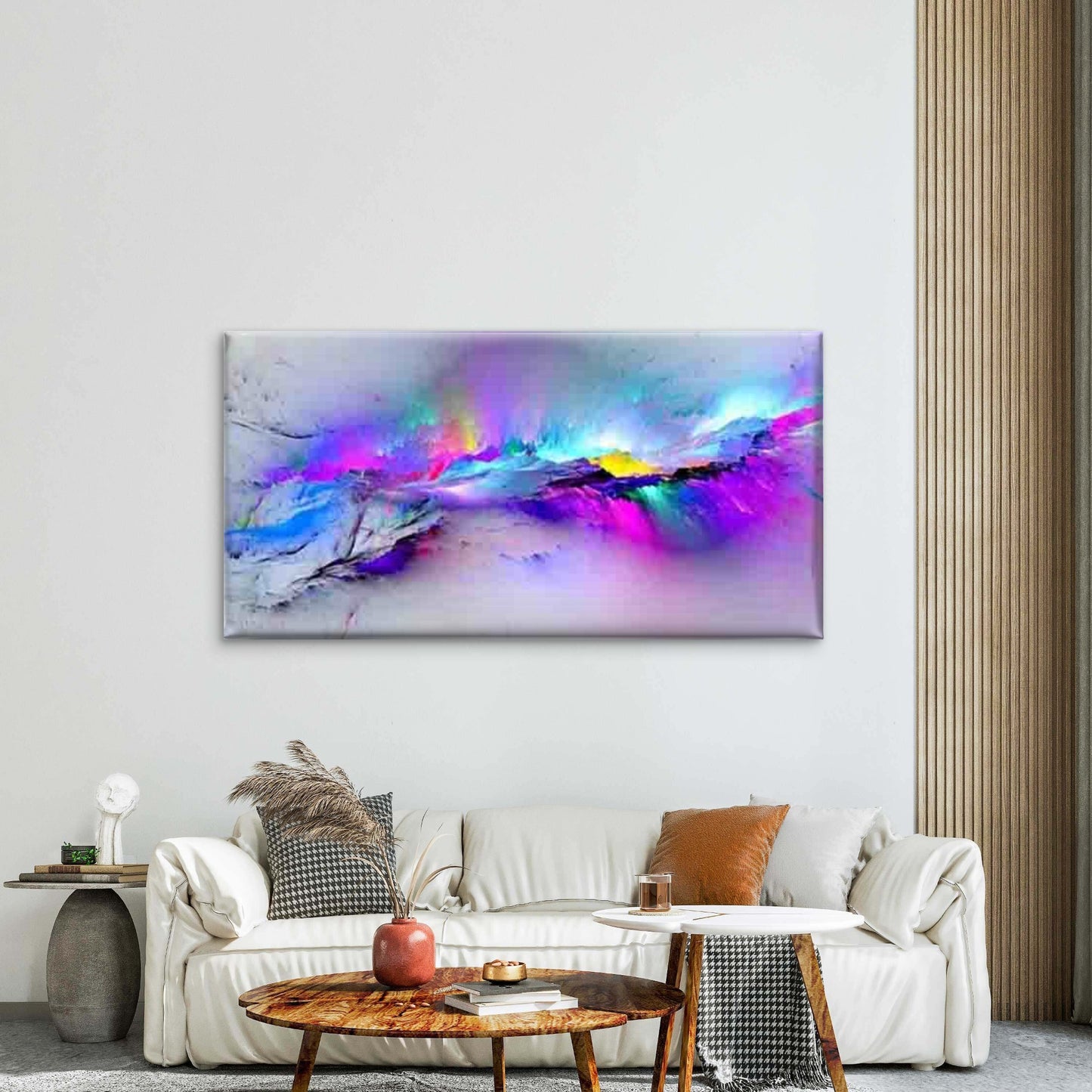 Abstract Nature Flowing Lines Wall Art Canvas Office Home Room Framed 120x60cm