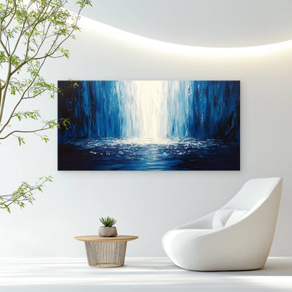 Blue Tones Abstract Perfect Wall Art Canvas Office Home Room Framed 120x60cm - Bella Home Decor