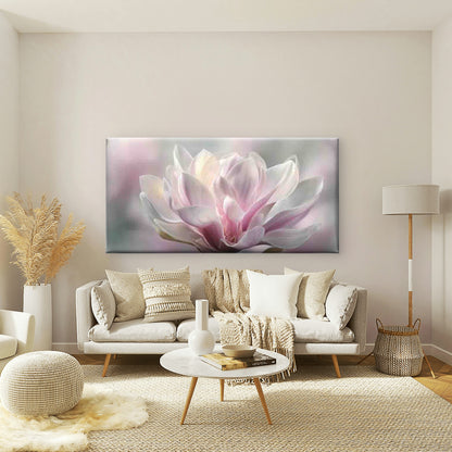 Single Soft Pink Magnolia Wall Art Canvas Office Home Room Framed 120x60cm - Bella Home Decor