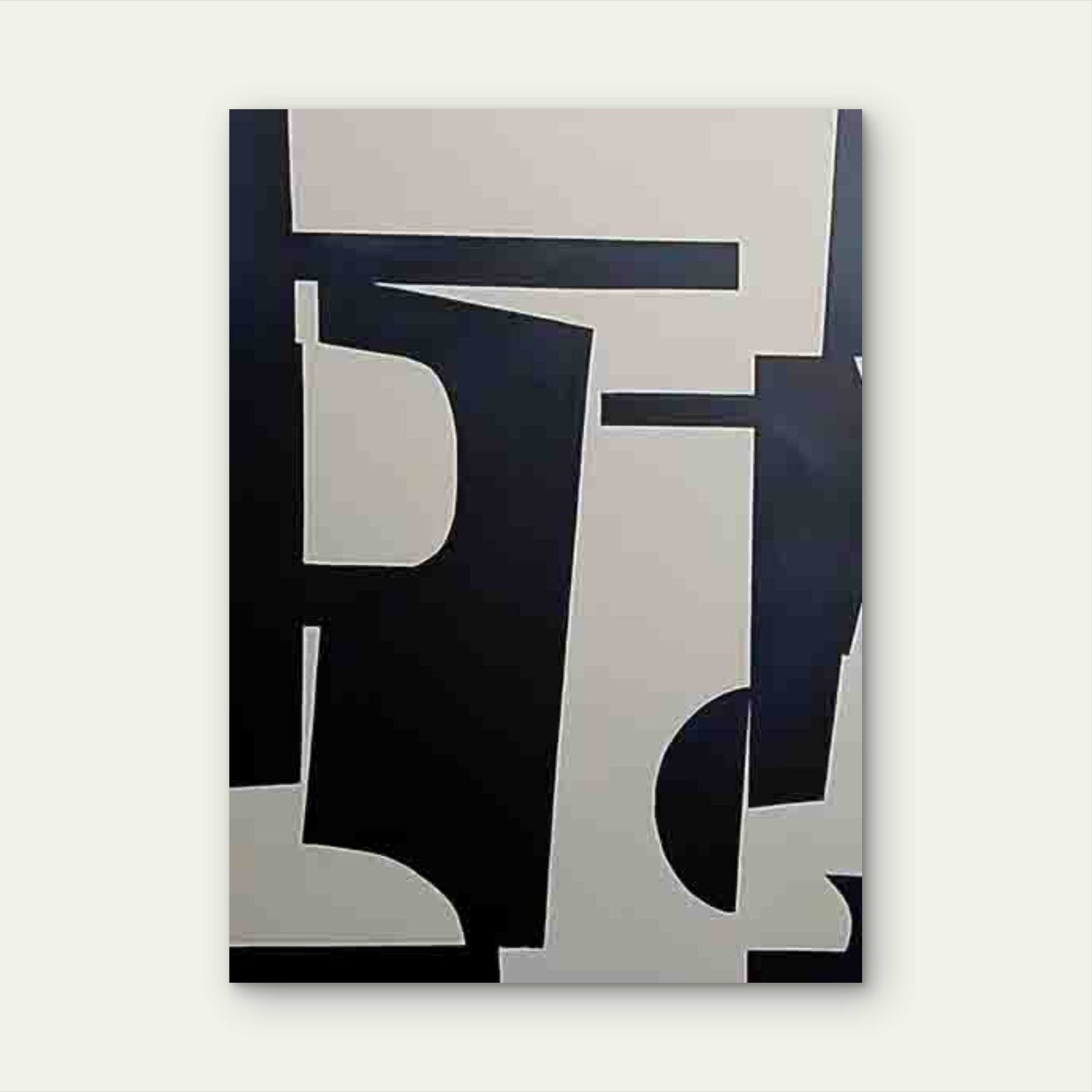 Abstract Geometric Black White 60x90cm Metal Print Ready to Hang - Bella Home Decor