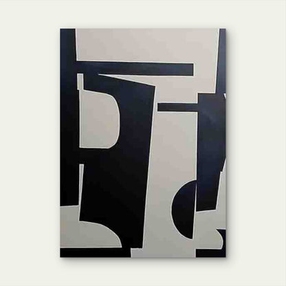 Abstract Geometric Black White Metal Print Ready to Hang