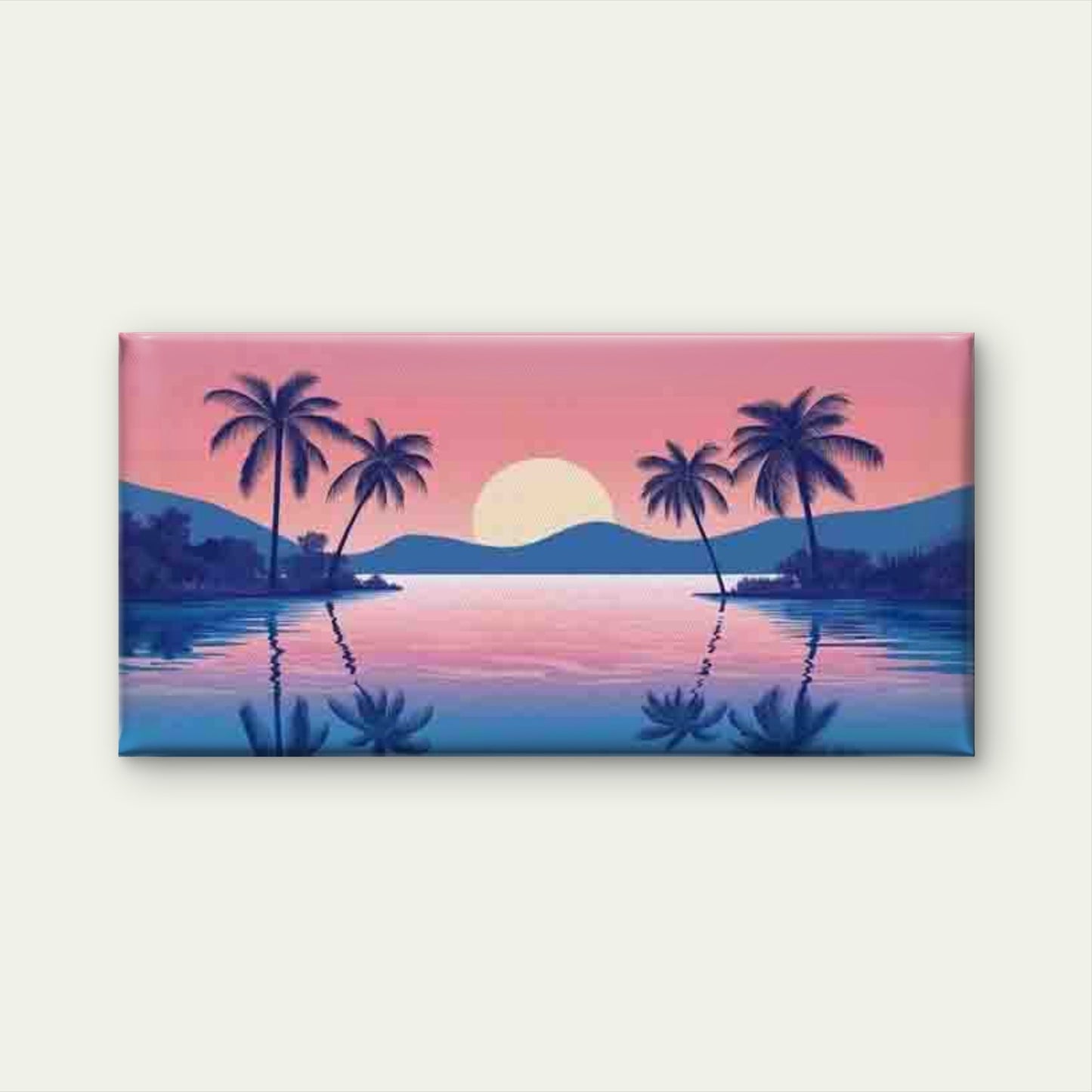 Tropical Sunset Landscape Wall Art Canvas Office Home Room Framed 120x60cm