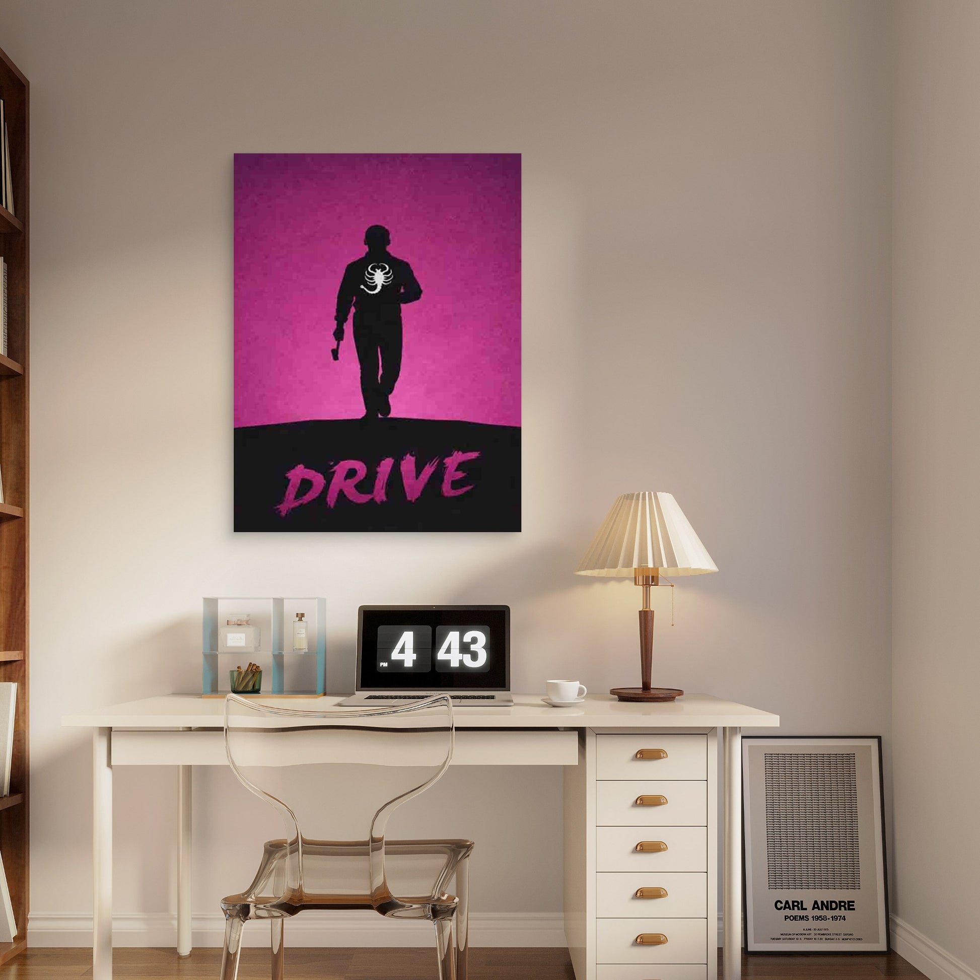 Silhouette Drive Art Modern Retro 60x90cm Metal Print Ready to Hang - Bella Home Decor