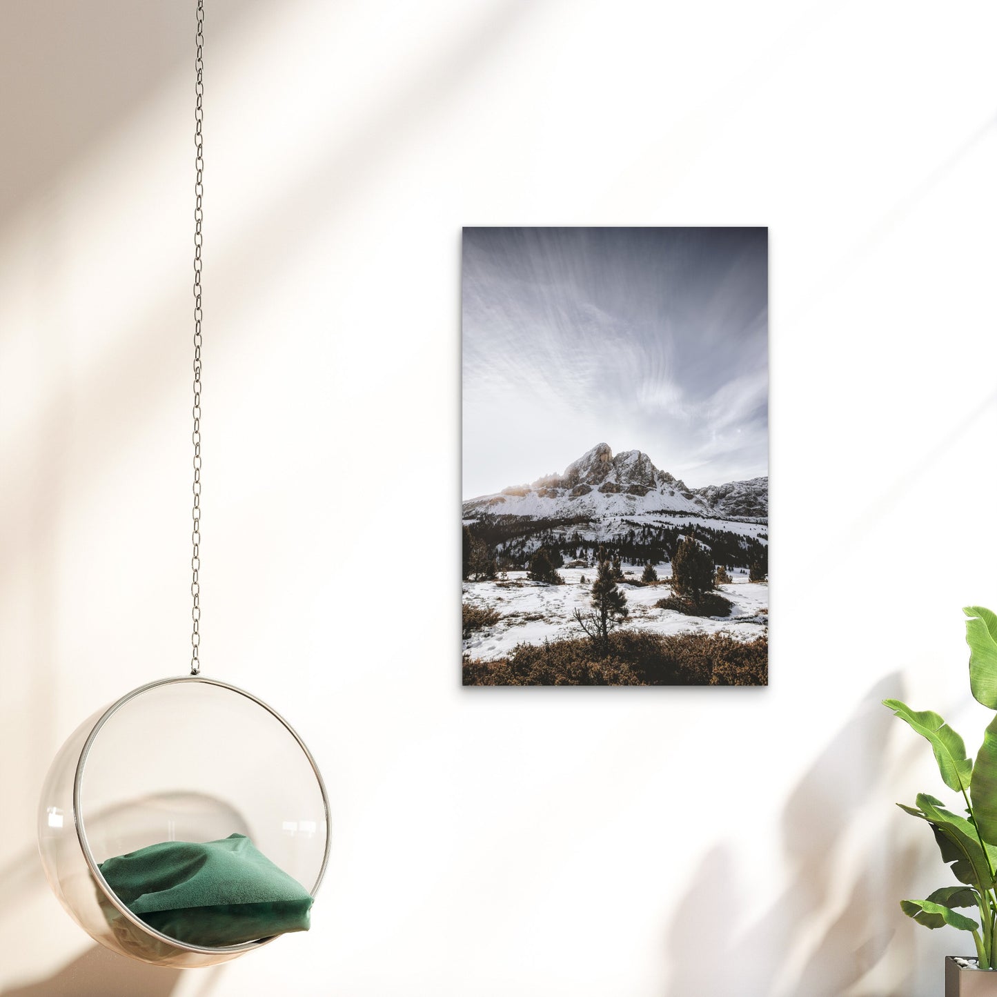 Snow Covered Mountain Range 60x90cm Metal Print Ready to Hang