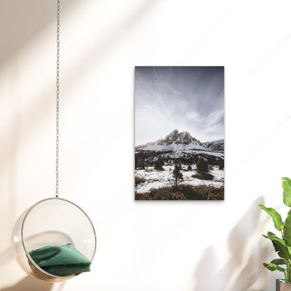 Snow Covered Mountain Range 60x90cm Metal Print Ready to Hang