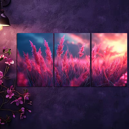 3pcs Modern Abstract Grass Design Wall Art Set Canvas Framed 40x60cm - High Quality Print 100% Australian Made Wall Canvas Ready to Hang