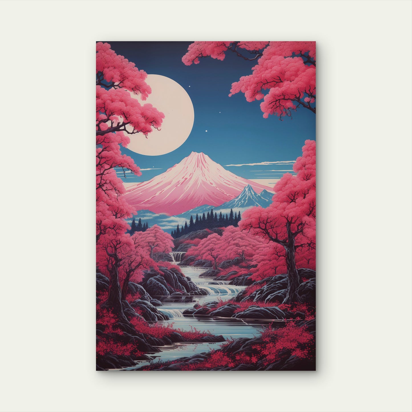 Digital Art Beautiful Mountains 40x60cm Metal Print Ready to Hang