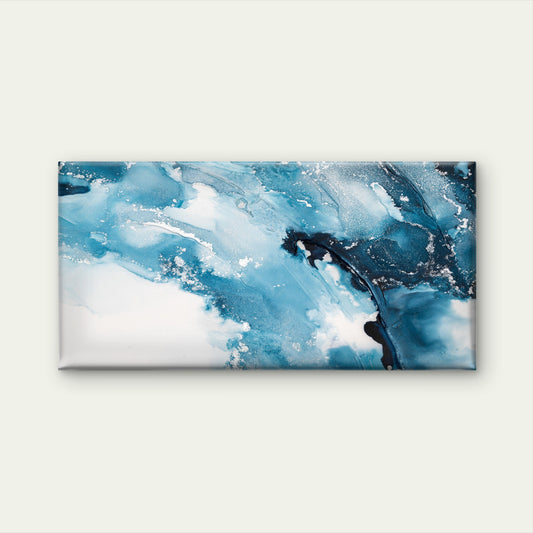 Modern Luxury Navy Marble Wall Art Canvas Office Home Room Framed 120x60cm