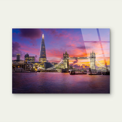 London Tower Bridge The Shard Skyline Acrylic Glass Printing Wall Art Australian Made Quality