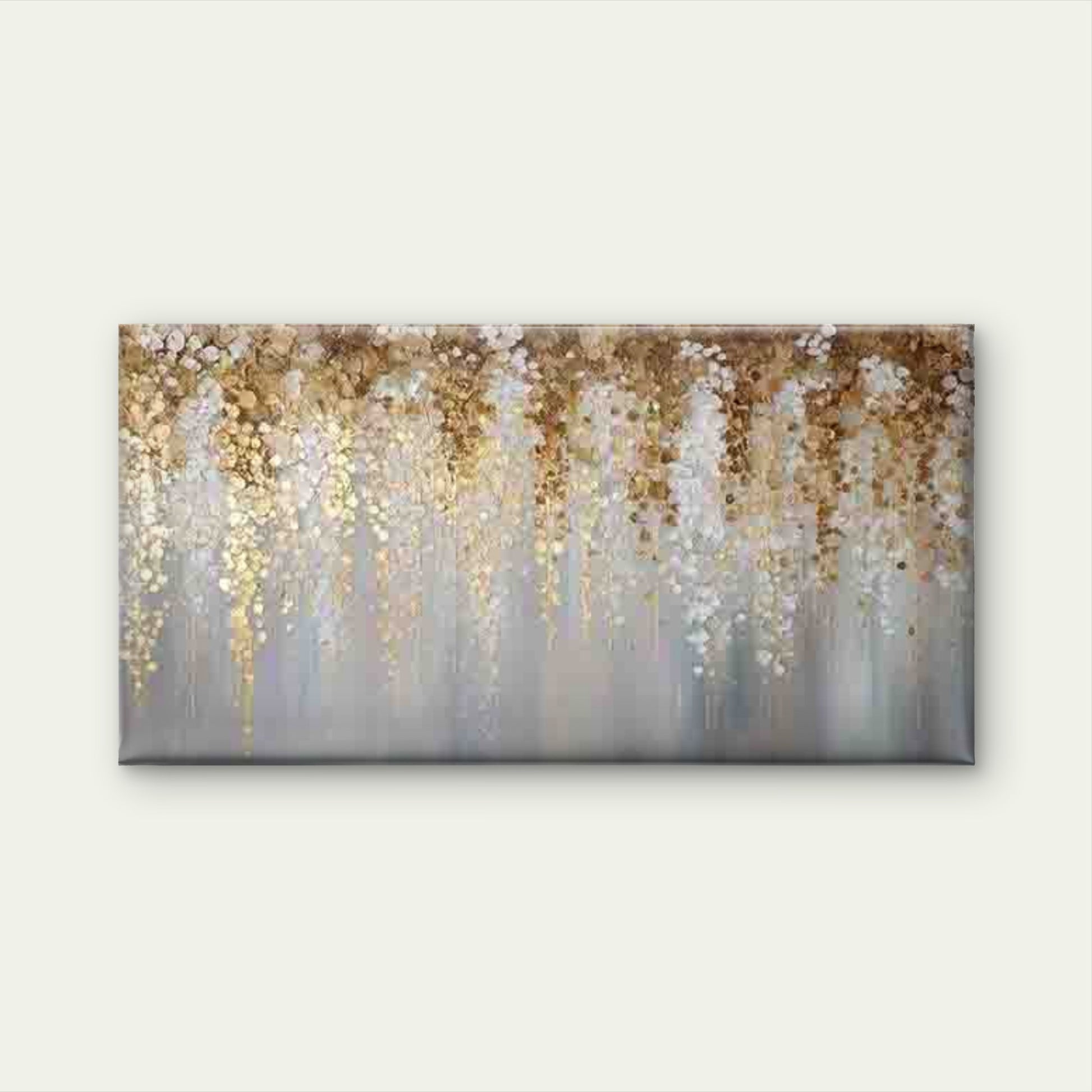 Golden Rainfall Abstract Art Wall Art Canvas Office Home Room Framed 120x60cm - Bella Home Decor