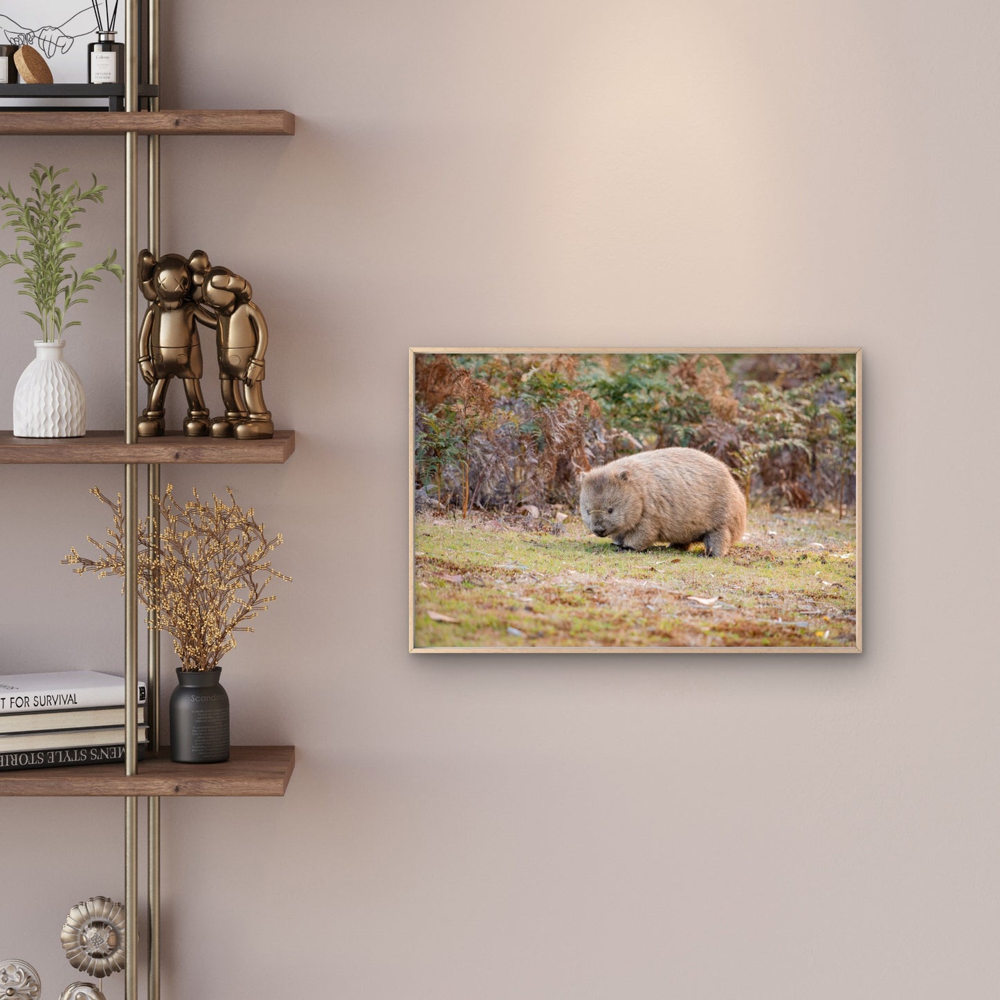 Common Wombat Navigating the Bushlands of Narawntapu National Park, Tasmania Wall Art Decor 100% Australian Made