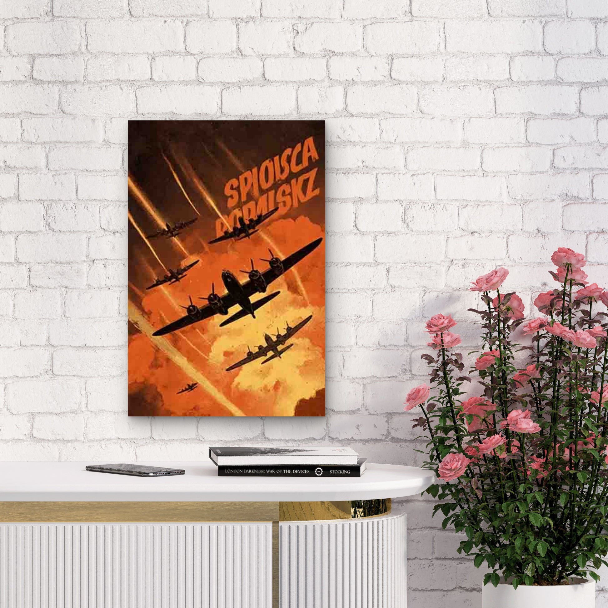 Vintage Polish Bomber Formation Metal Print Ready to Hang - Bella Home Decor